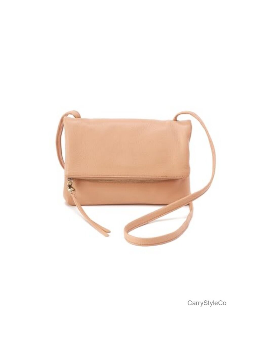 Small Leather Foldover Crossbody Bag with Shoulder Strap and Multiple Pockets